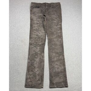 Royal Bones Jeans Mens 30x33 Skull&Crossbones Print Skinny Stretch Denim Daang